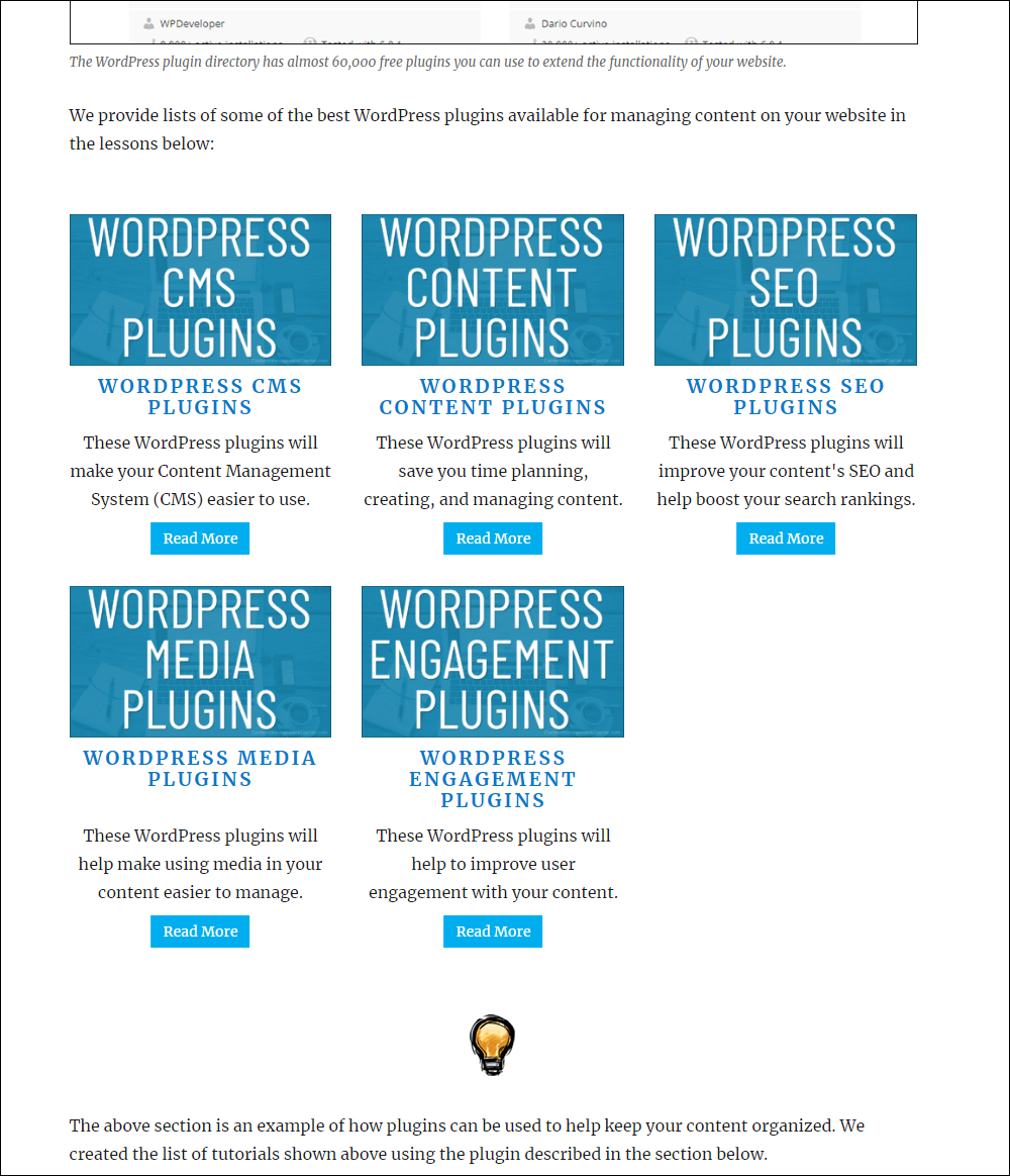 Content organized using a grid view.