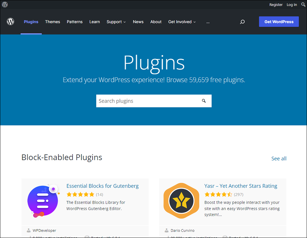 WordPress plugin directory.