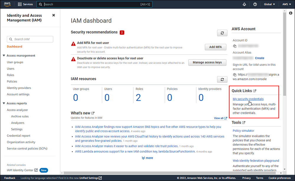 How To Set Up An Amazon S3 Account - AWS Dashboard