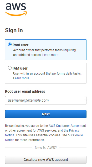 AWS Sign In