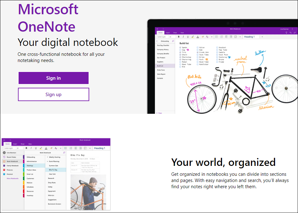 Content Research Tools - Microsoft OneNote