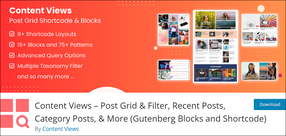 Content Views – Post Grid & Filter, Recent Posts, Category Posts, & More (Gutenberg Blocks and Shortcode)