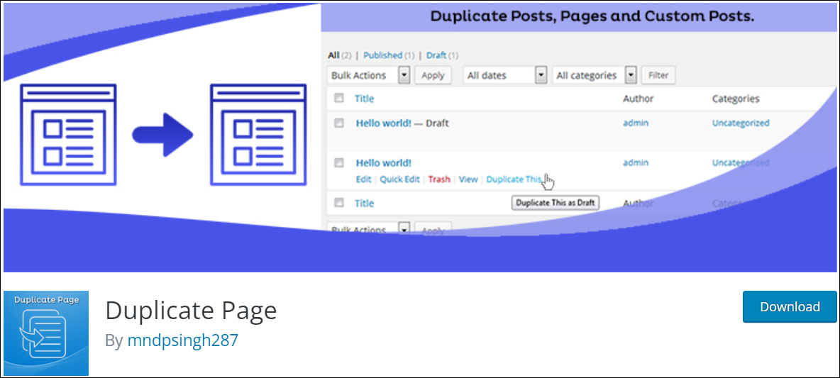 WordPress CMS Plugins - Duplicate Posts & Pages