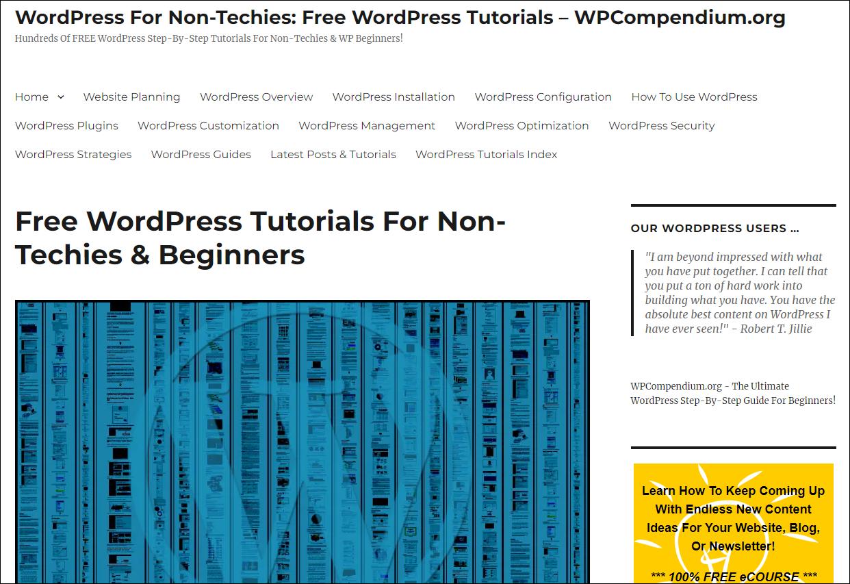 WPCompendium.org – Free WordPress Step-By-Step Tutorials For Non-Techies