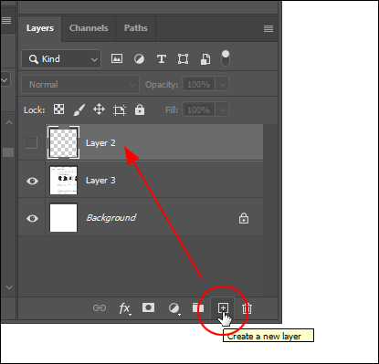 Photoshop Layers - Add a new layer