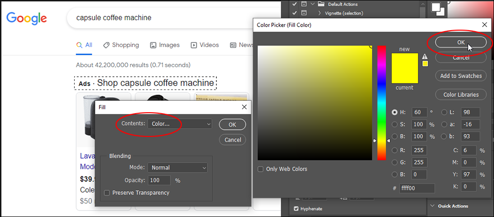 Photoshop - Color Picker - Fill Color