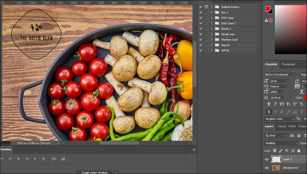 Photoshop Editor Screen - Image with Multiply Blending Mode applied.