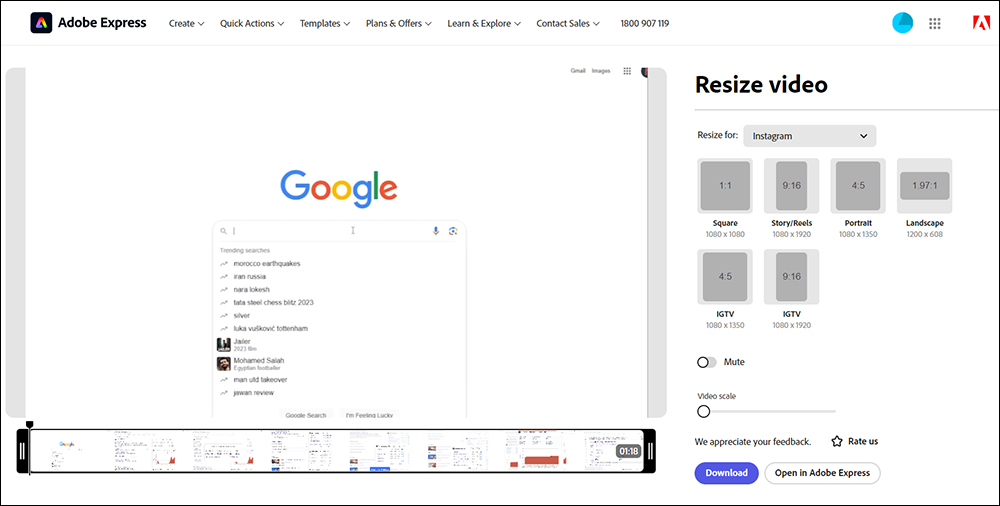Adobe Express - Video Resizer