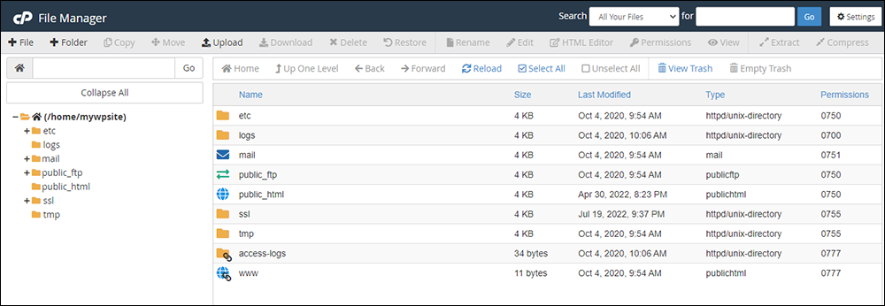 File Manager screen