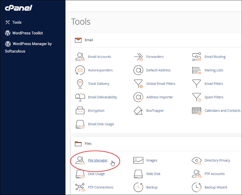 cPanel: Files - File Manager