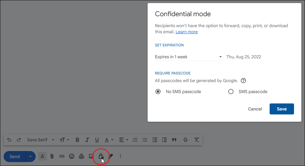 File Transfer Tools: Gmail - Confidential mode