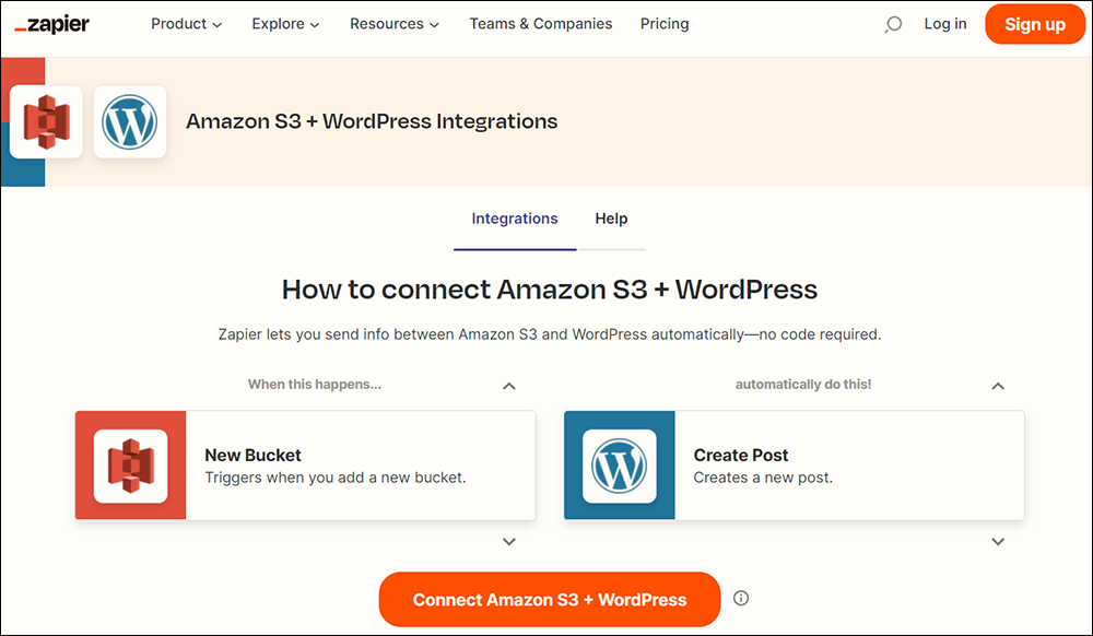 Zapier - Amazon S3 and WordPress Integrations