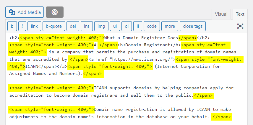 Google Docs formatting code