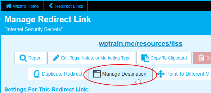 Manage Destination