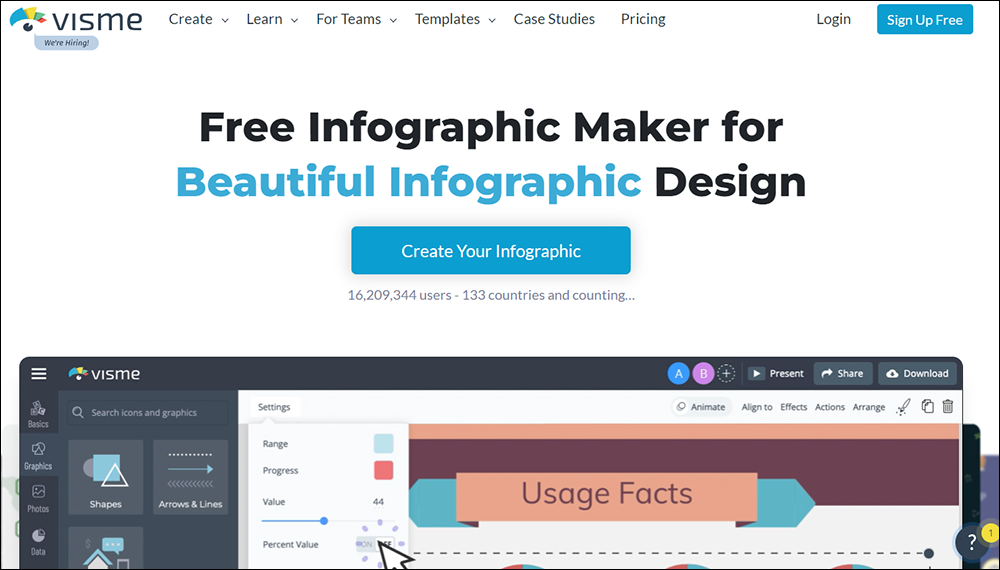 Image Tools: Visme - Free infographic maker